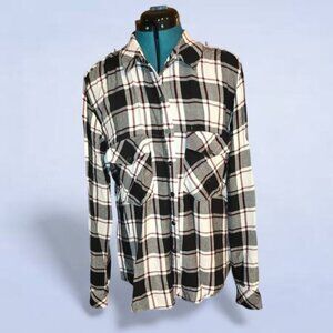 Sanctuary Plaid Boyfriend Shirt - Size‎ Large